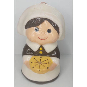 Vintage Pilgrim Girl Thanksgiving‎ Candle 5" SKU H61